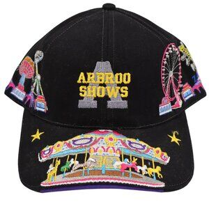 Vintage Arbroo Shows Carnival Amusement Embroidered Chestnut Strapback Hat Cap